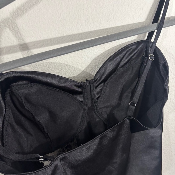 H&M Divided Black Lacy Lingerie Style Strappy Tank Sz L Floral Romantic Flirty - Picture 6 of 8